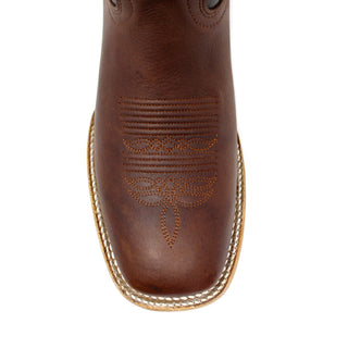 Artillero Traditional Square Toe Cowboy Boot- Brown