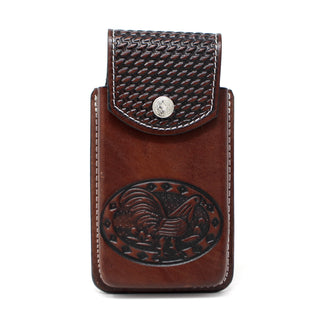 Leather Rooster Cell Phone Case- Café