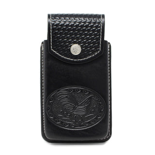 Leather Rooster Cell Phone Case- Black