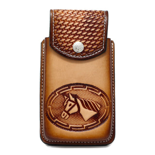 Leather Horse Cell Phone Case- Natural