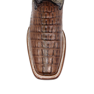 Ranchers Caiman Tail Rodeo Toe Cowboy Boots- Brown