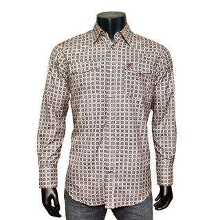 Bandoleros Men's Medallion Print Snap Shirt - Brown