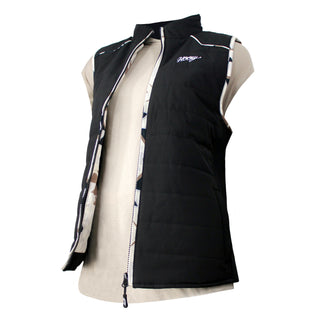 Hooey Ladies Packable Vest Black w/ Cream Aztec trim