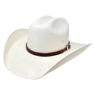 Handmade Tooled Leather Hat Band - Brown