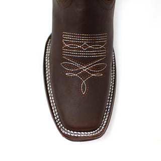 Zultana Juniors Square Toe Cowboy Boot- Chocolate