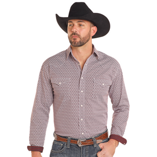 Panhandle Long Sleeve Snap Shirt - Maroon