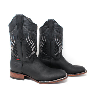 "Rigo" Artillero Square Toe Cowboy Boot- Grizzly Black