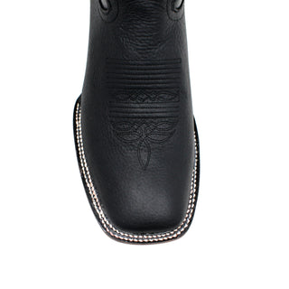 "Rigo" Artillero Square Toe Cowboy Boot- Grizzly Black
