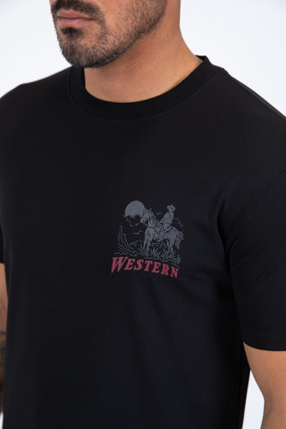 Platini Men’s Modern Fit Cotton T-Shirt - Black