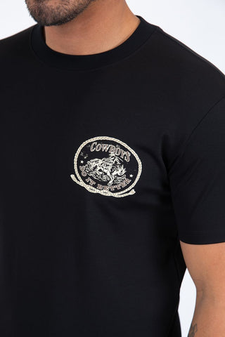 Platini Men’s Modern Fit Cotton T-Shirt - Black