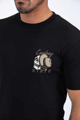 Platini Men’s Modern Fit Cotton T-Shirt - Black