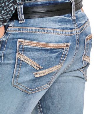 Montero Men’s Modern Bootcut Western Jeans - Light Blue