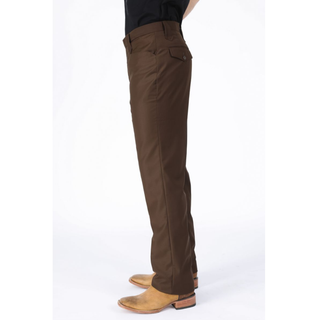 Heath Mens Poly-Stretch Boot-Cut Western Suit Pants - Dark Brown