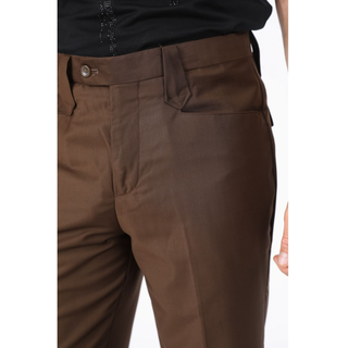 Heath Mens Poly-Stretch Boot-Cut Western Suit Pants - Dark Brown