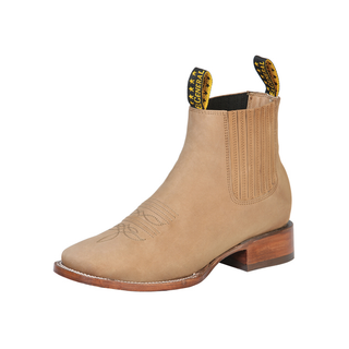 El General Square Toe Ankle Boot - Nobuck Sand