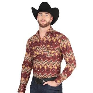 Casual Long-Sleeve Shirt by El General Burgundy