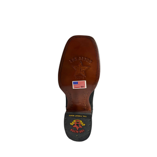 Los Altos Nubuck Black Rodeo Square Toe Cowboy Boot