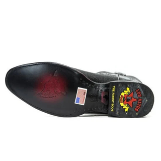 Los Altos Stingray Rowstone Roper Toe Cowboy Boot - Black
