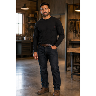 Wolverine men’s black classic long sleeve pocket T-shirt 