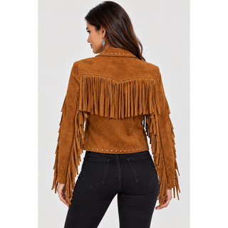 The American West Women’s Tan Suede Fringe Jacket