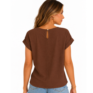 Tie-Front Top - Brown
