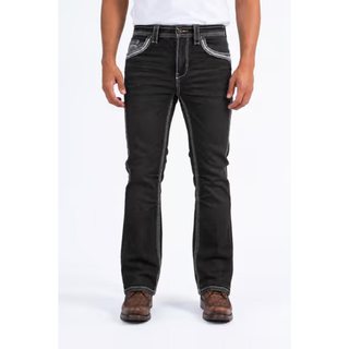Platini Men's Holt Slim Bootcut Jeans with Rhinestones