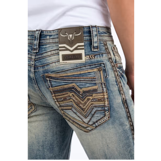 Platini Men's Holt Slim Bootcut Jeans with Triple Stitching