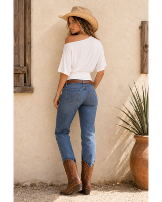 Off-shoulder Ruched Waist Knit Top - Ivory