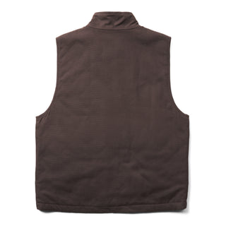 Men’s Wolverine canvas vest with sherpa collar back view