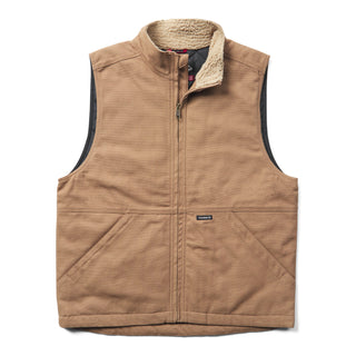 Wolverine Jaxon Sherpa collar canvas vest in hickory front view