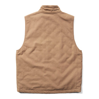 Back view of Wolverine Jaxon sherpa collar canvas vest in hickory