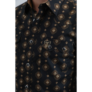 Men's Western Modern Fit Cotton/Spandex Long Sleeve Shirt with Snaps (pocket and collar)