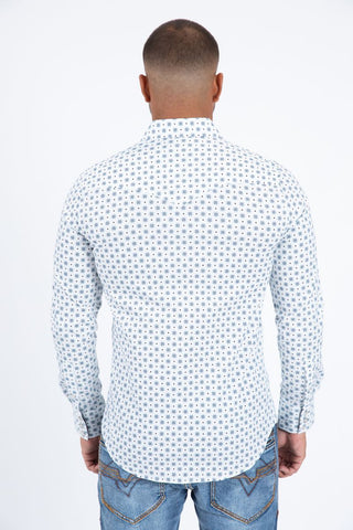 Platini Men's Western Modern Fit Shirt- White