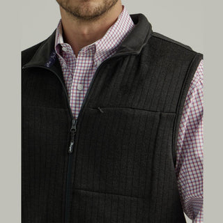 Wrangler Men's George Strait Zip Front Knit Vest- Black