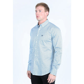 Platini Men’s Satin Cotton/Spandex Shirt - White