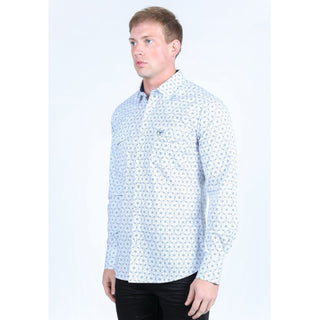 Platini Men's Western Modern Fit Shirt- White