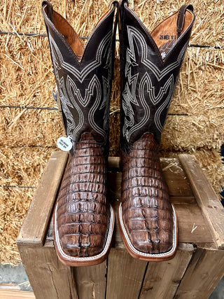 Ranchers Caiman Tail Rodeo Toe Cowboy Boots- Brown