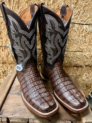 Ranchers Caiman Tail Rodeo Toe Cowboy Boots- Brown