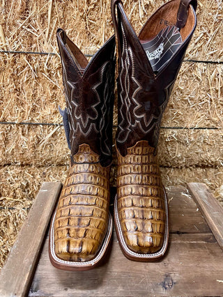 Ranchers Caiman Tail Rodeo Toe Cowboy Boots- Antique Saddle