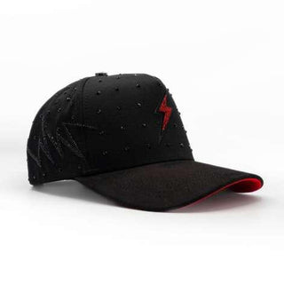 Rayo Crystals Bigg Boss Cap - Black & Red