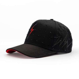 Rayo Crystals Bigg Boss Cap - Black & Red