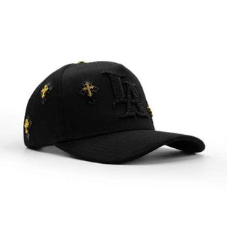 LA Chrome Gold Klan Hats Snapback - Black