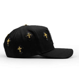 LA Chrome Gold Klan Hats Snapback - Black