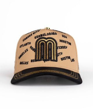 Bigg Boss Mexico WC Cities Snapback Hat – Tan & Black