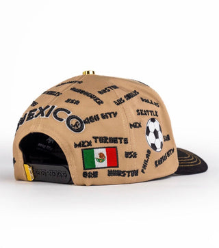Bigg Boss Mexico WC Cities Snapback Hat – Tan & Black