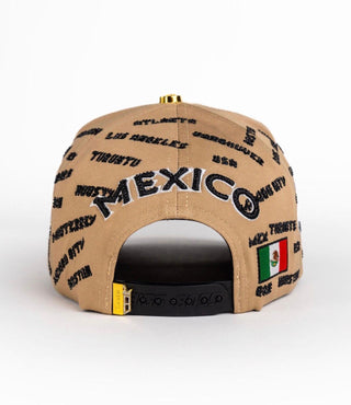 Bigg Boss Mexico WC Cities Snapback Hat – Tan & Black