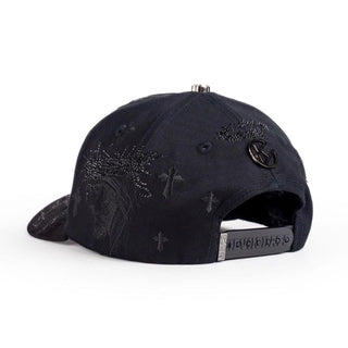 Triple Cross Rhinestone Snapback Hat – Blackout Edition