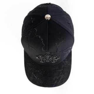 Triple Cross Rhinestone Snapback Hat – Blackout Edition