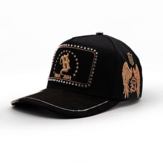 Bigg Boss Black & Gold B Since 2024 Rhinestone Snapback Hat