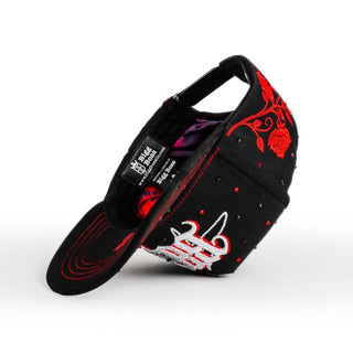 Bigg Boss Black & Red Rhinestone Rose Snapback Hat